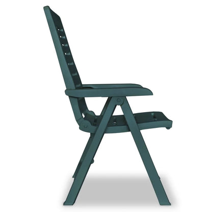 vidaXL Reclining Patio Chairs Outdoor Stack Dining Chair with Armrest Plastic