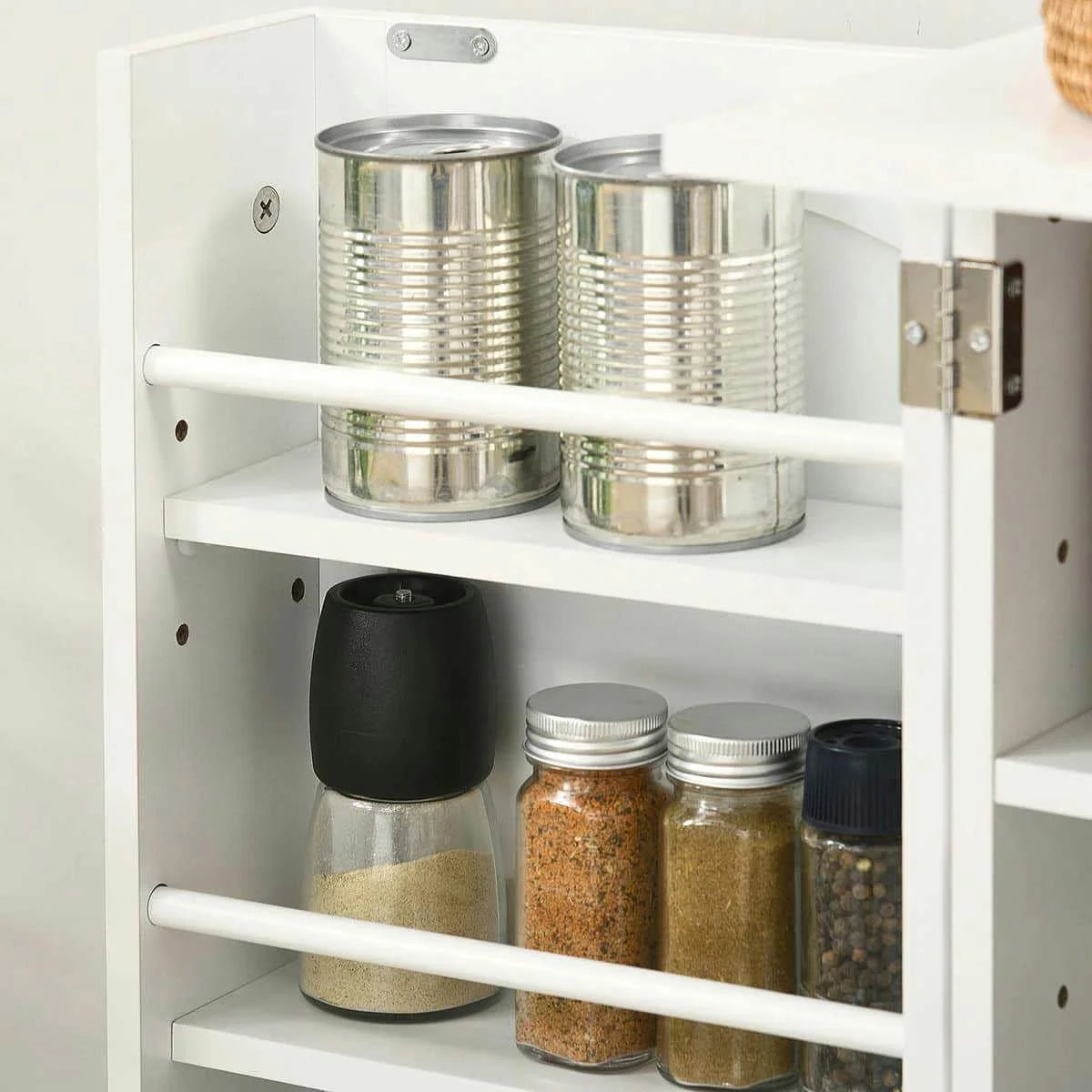Spaco 17-Tier Kitchen Small Pantry Cabinet with 2 Doors and 6 Adjustable Shelves, Cabinet Pantry, Freestanding 5-Tier Shelving Pantries for Kitchen Storage, Gray