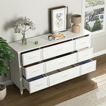 Kadyn Modern 6 Drawer Dresser Wood Cabinet,Dresser for Bedroom, Kitchen Storage Cabinet with Drawers, Chest of Drawers(Black)