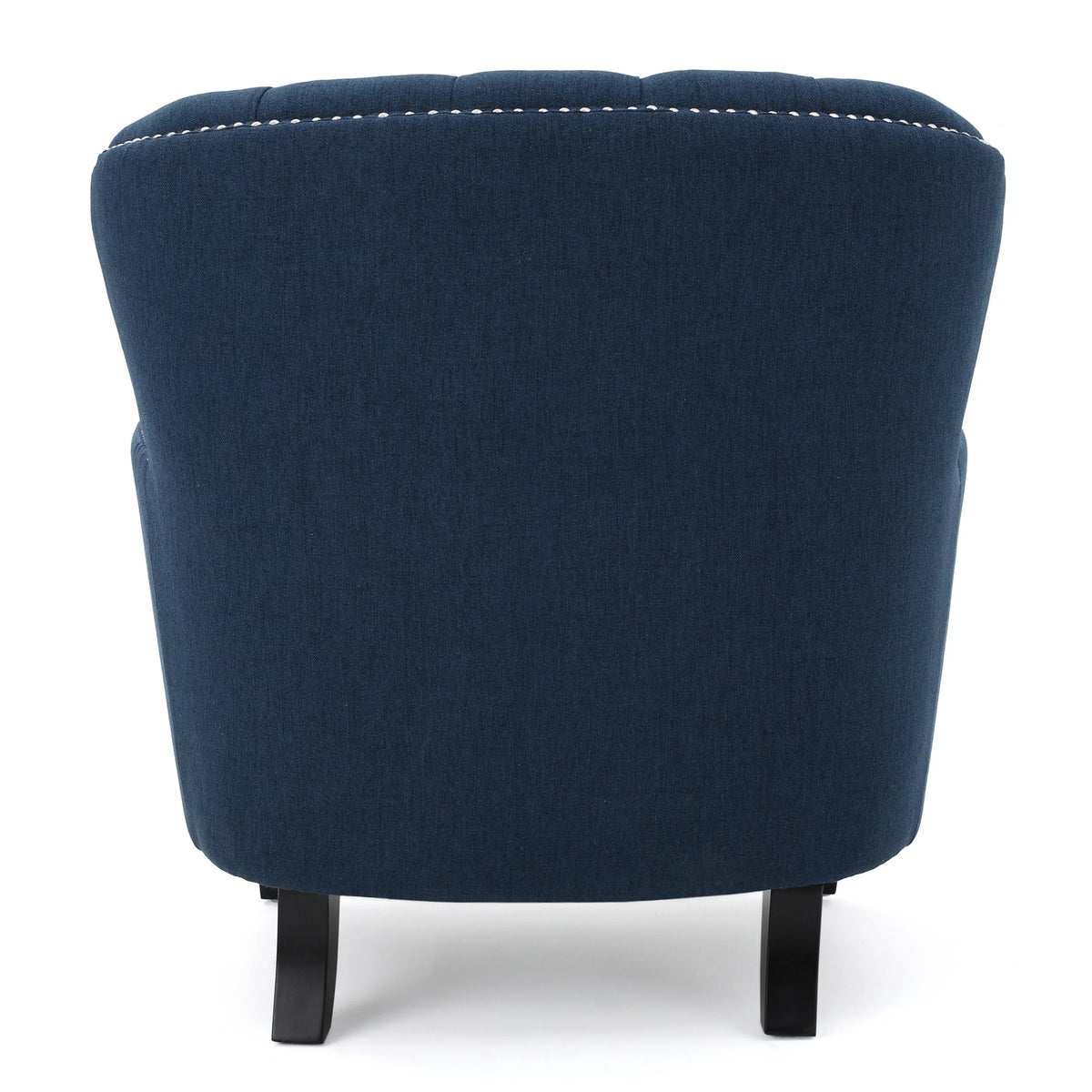 Noble House Tanner Tufted Fabric Club Accent Chair, Dark Blue