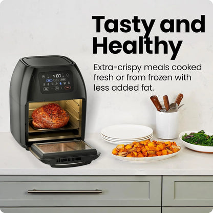 Chefman Multifunctional Digital 10 Qt. Air Fryer+ Rotisserie, Fry, Roast & Bake, 17 Presets - Black