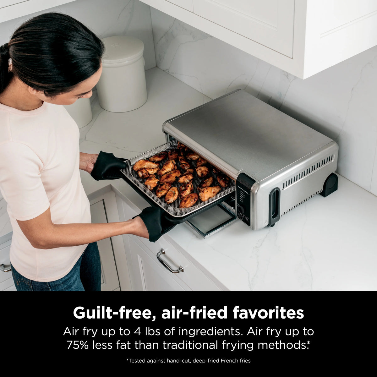 Ninja Foodi 6-in-1 Digital Air Fry Oven, Air Fryer, Convection Oven, Toaster, with Digital Crisp Control Technology, Compact Size, Stainless, SP080