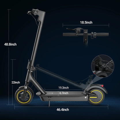 AOVOPRO ESMAX 500W 10' Foldable Electric Scooter for Adults with Air Tire and Dual Shock Absorption, Dual Braking