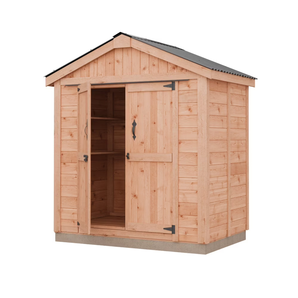 Outdoor Living Today 6x4 Western Red Cedar Space Master Shed Double Door with Cedar Roof