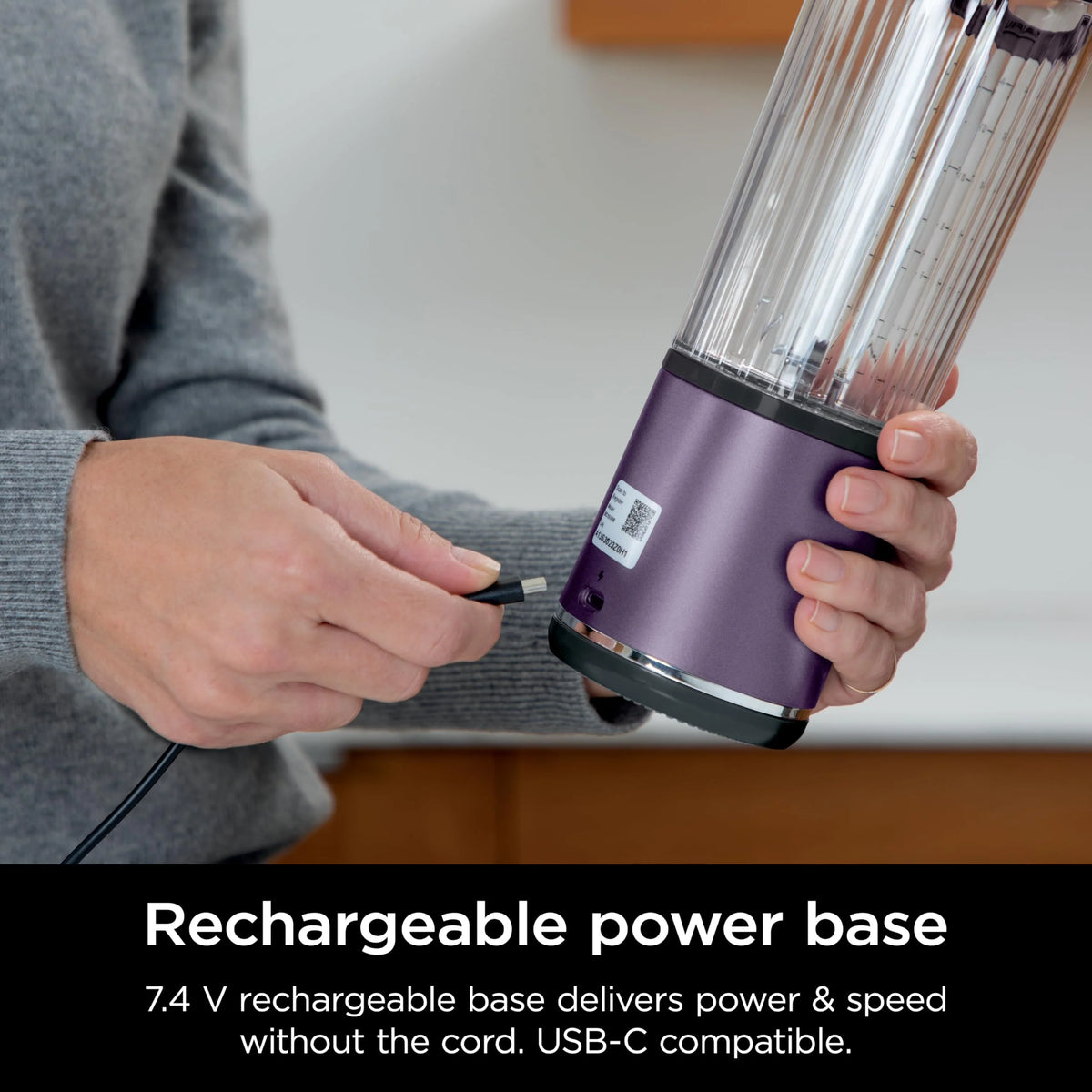 Ninja Blast Portable Blender, Cordless, 18oz. Vessel, Personal Blender for Shakes & Smoothies, BPA Free, Leakproof Lid & Sip Spout, USB-C Rechargeable, Dishwasher Safe Parts, Metallic Purple,