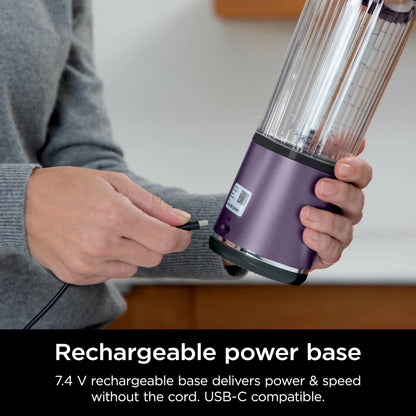 Ninja Blast Portable Blender, Cordless, 18oz. Vessel, Personal Blender for Shakes & Smoothies, BPA Free, Leakproof Lid & Sip Spout, USB-C Rechargeable, Dishwasher Safe Parts, Metallic Purple,
