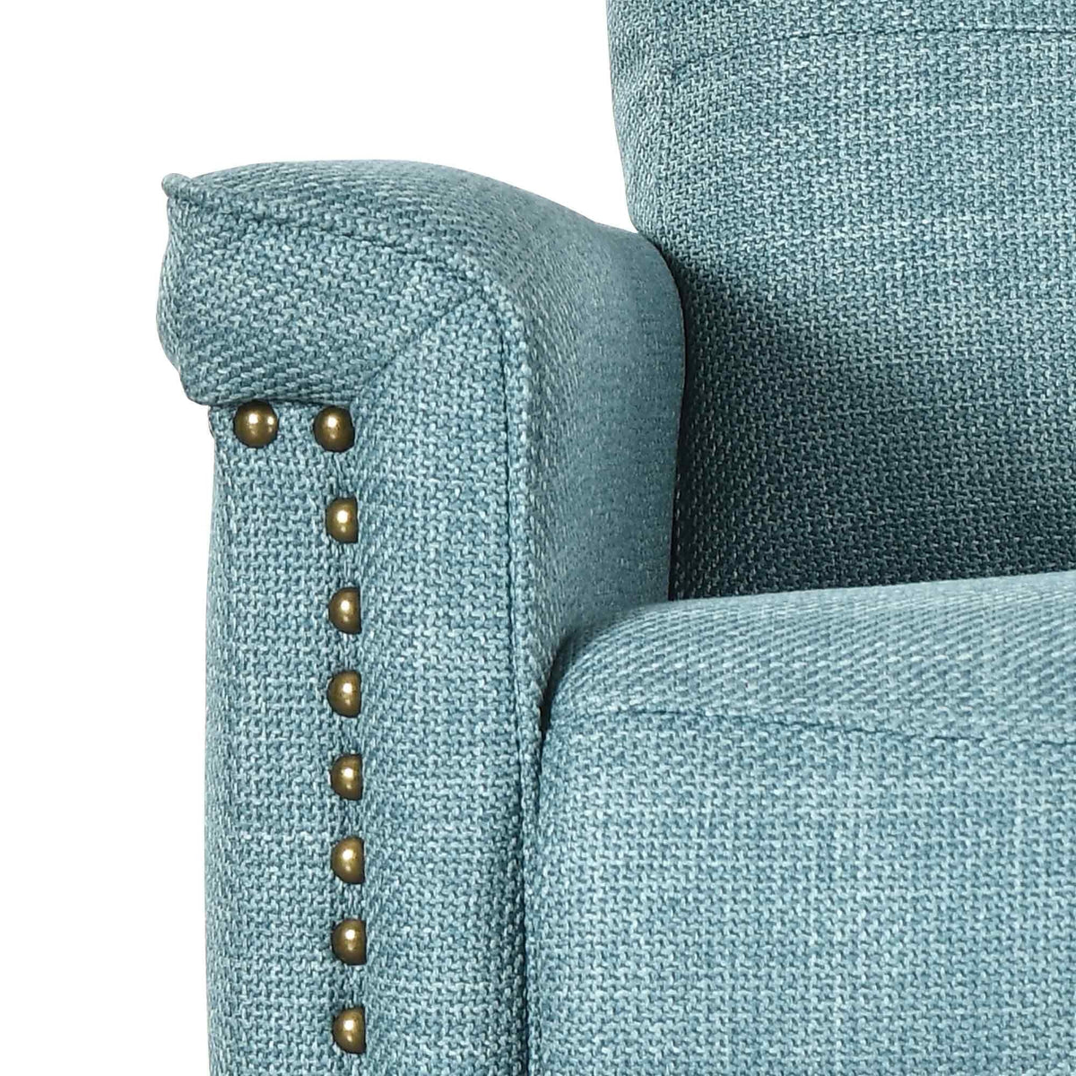 Dextrus Upholstered Recliner Chair Single Sofa Adjustable Home Theater Seating w Studded, Blue A