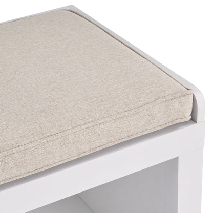 Better Homes & Gardens 3-Cube Storage Bench, White Texture