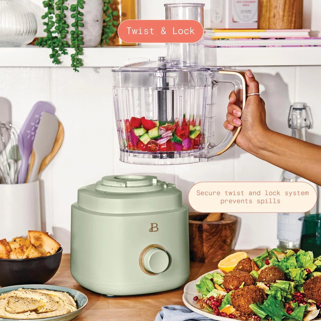Beautiful 10-Cup Food Processor with Accessories, White Icing by Drew Barrymore