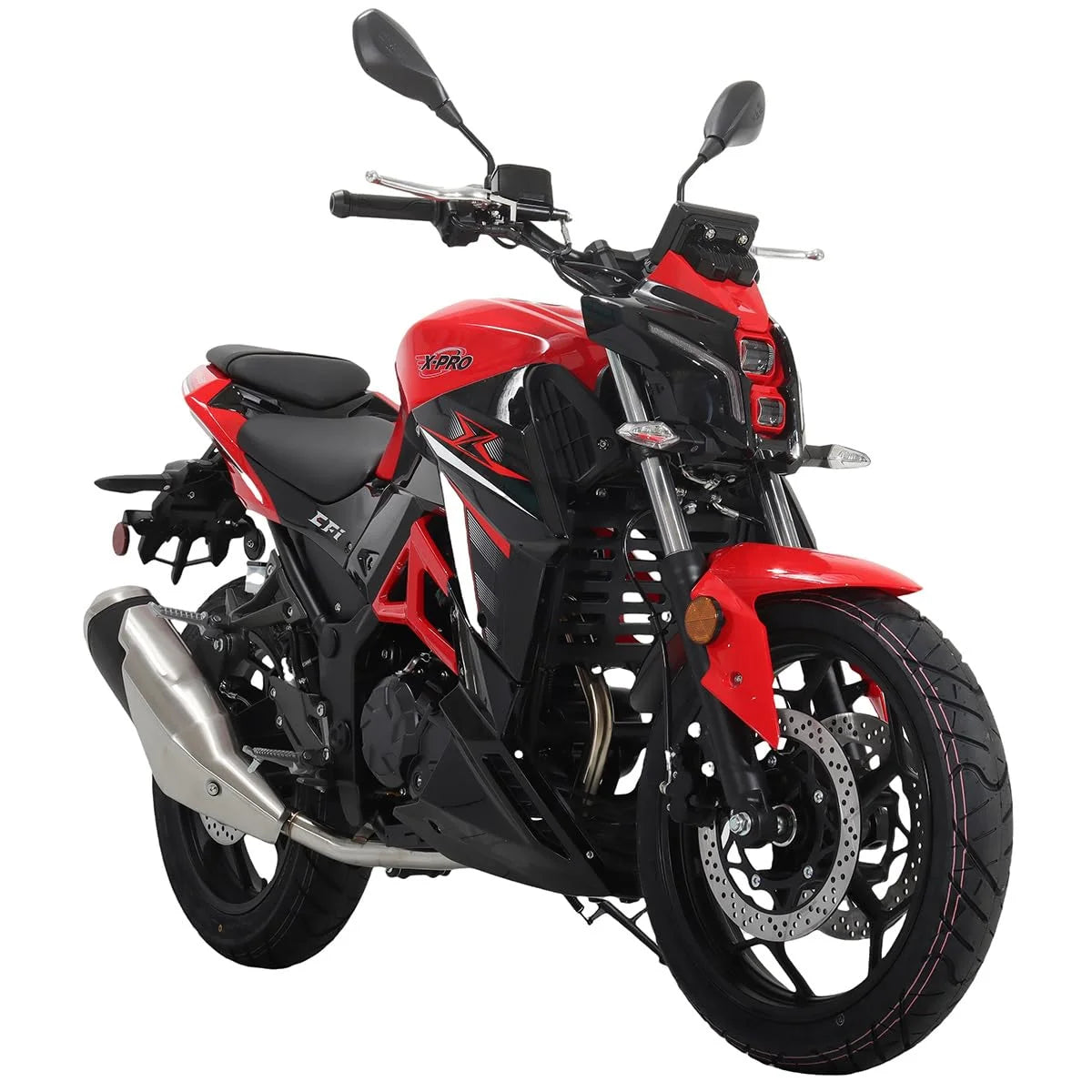 X-Pro Python 250 Electronic Fuel Injection Gas Motorcycle with Manual Transmission, Electric Start! 17" Wheels! Assembled In Crate!