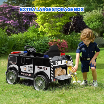 Bobiber Ride on Fire Truck, 12V Battery Powered Ride-On Toy Vehicle with Remote Control, Megaphone, Flashing Lights, Siren and Fire Extinguisher - For Boys and Girls Ages 3-6