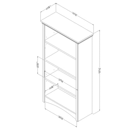 Gascony 4-Shelf Bookcase-Rubbed Black-South Shore