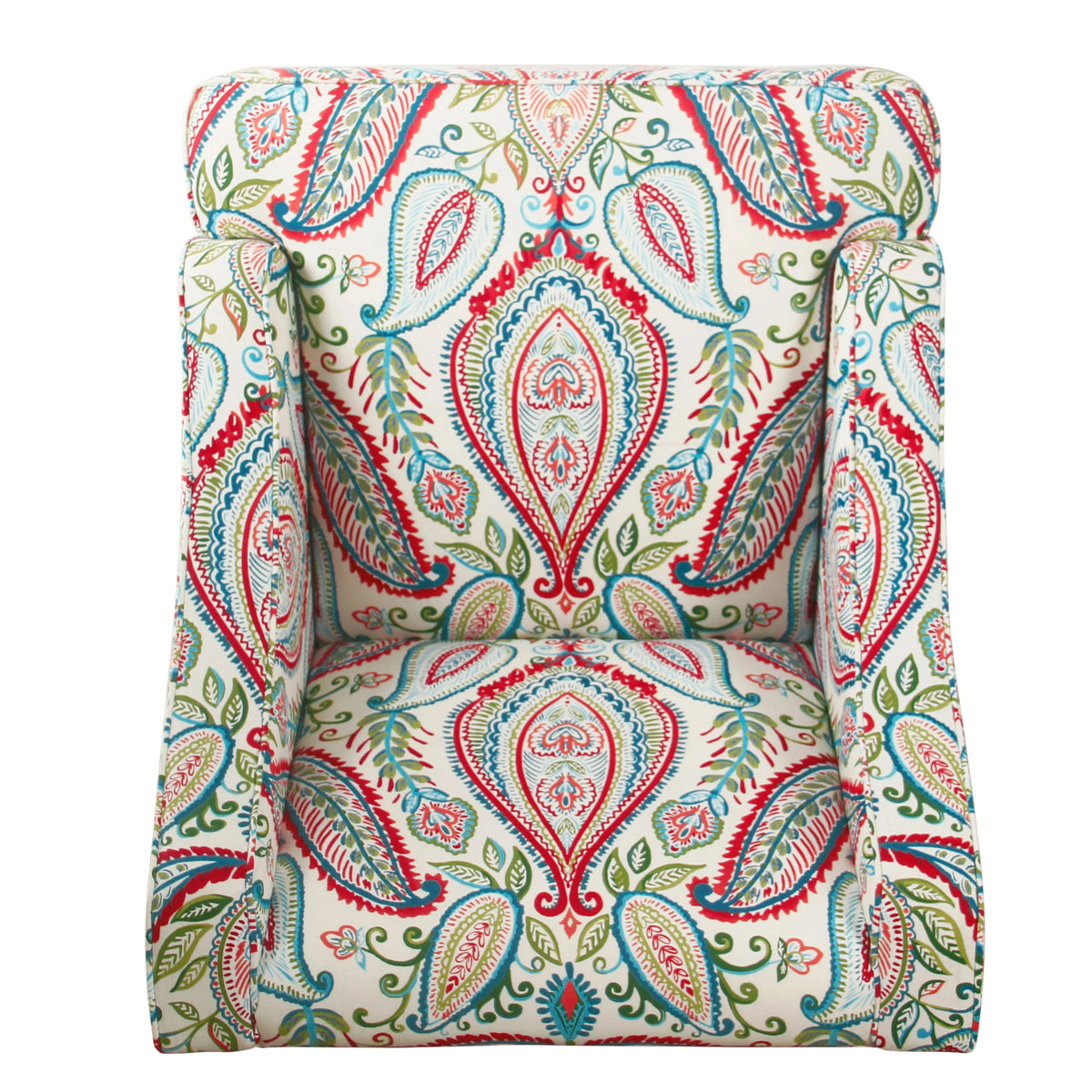 HomePop Classic Swoop Accent Chair - Blue and White Damask