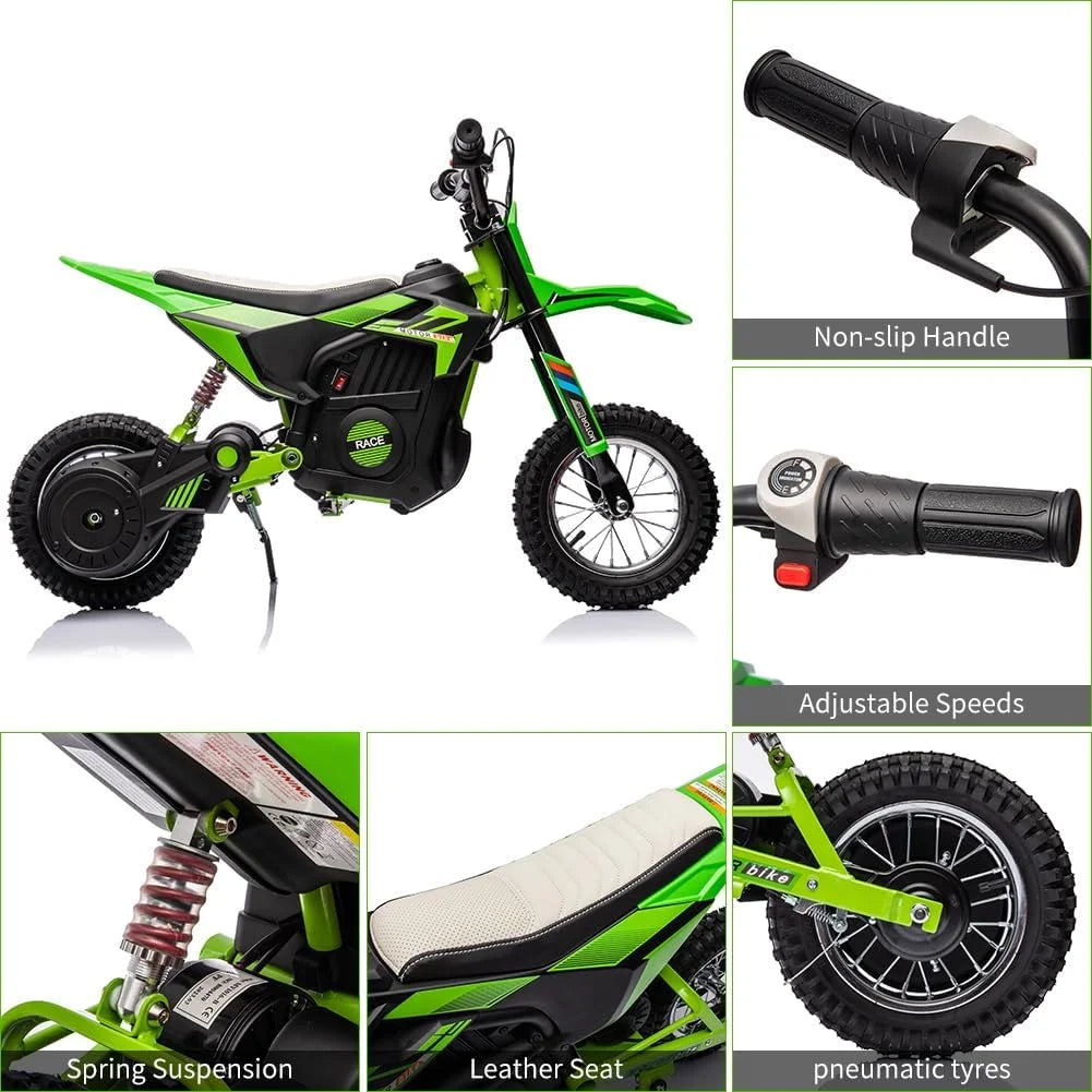 Nasitip Electric 350W Dirt Bike for Kids 8-16 year - Black