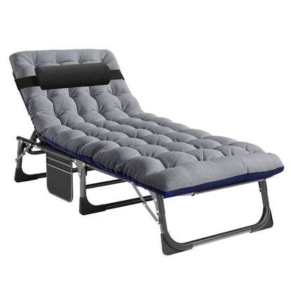 Slsy Folding Lounge Chair, 5-Position Adjustable Outdoor Reclining Chair, Folding Sleeping Bed Cot, Folding Chaise Lounge Chair for Pool Beach Patio Sunbathing