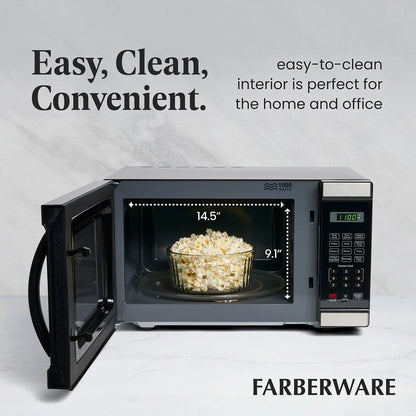 Farberware Countertop Microwave Oven with LED Lighting & Child Lock, 0.7 Cu Ft Black