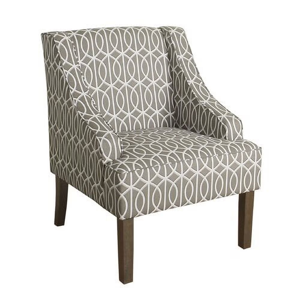 HomePop Classic Swoop Accent Chair - Blue and White Damask