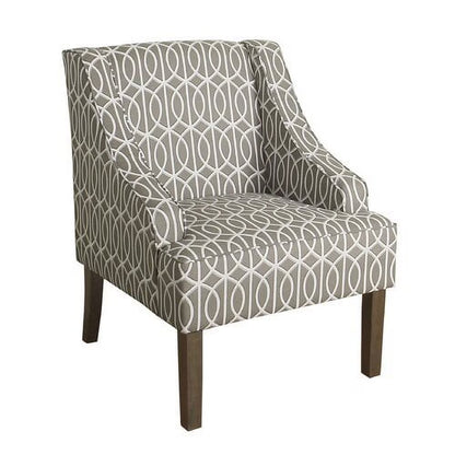 HomePop Classic Swoop Accent Chair - Blue and White Damask