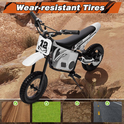 Kerry Yoo C11 36V Electric Dirt Bike for Kids 8-14, 350W Ride on Motorcycle, Electric Motorbike Teens,16 mph, High/Low Speeds-Red