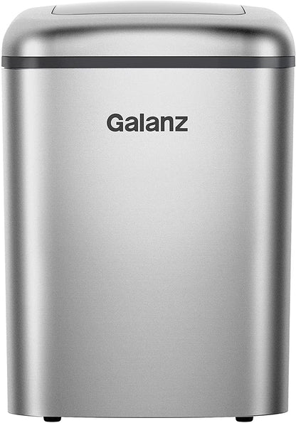 Galanz Portable Countertop Electric Maker Machine 26 lbs in 24 Hours, 9 Bullet Shaped Cubes Ready in 9 Minutes, 2 Ice Sizes, Perfect for Parties & Home Bar, 2.1 L, Retro Red