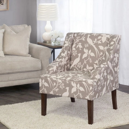 HomePop Classic Swoop Accent Chair - Blue and White Damask