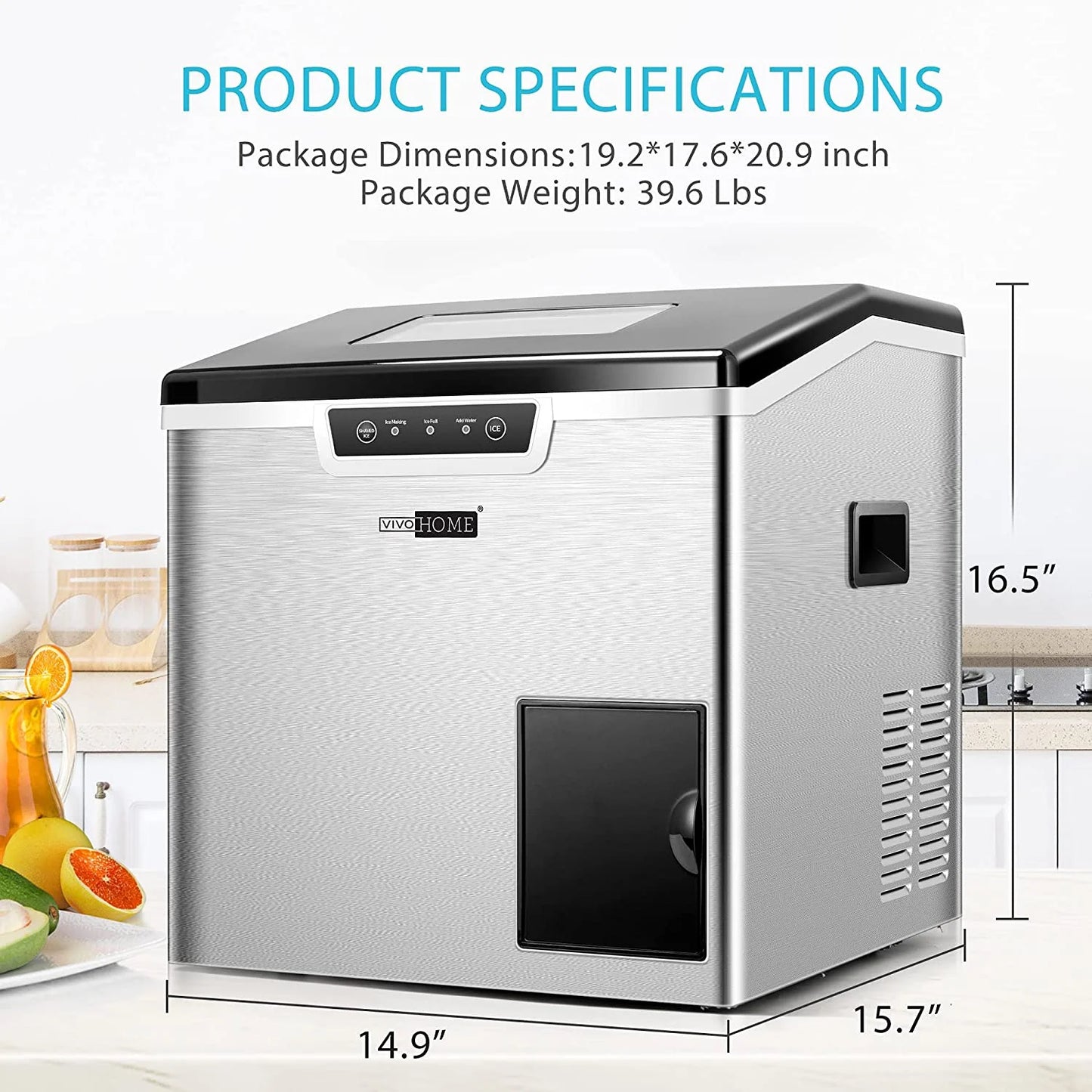 VIVOHOME 2 in 1 Countertop Ice Maker & Ice Shaver Machine, 33lbs/Day