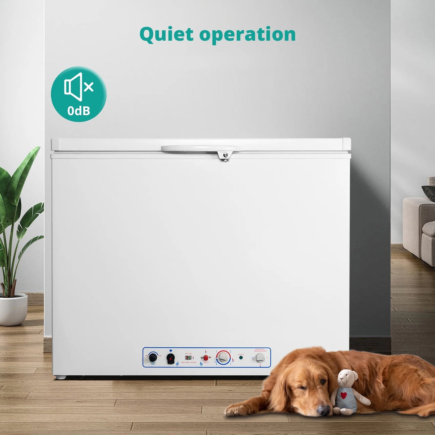 7 Cu ft Propane Chest Freezer, LPG/110V 2 Way Freezer Off Grid Lock and Top Door for Outdoor White