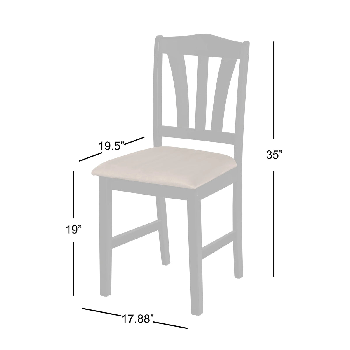 TMS Metropolitan 5-Piece Wood Farmhouse Upholsered Dining Set with Table and Chairs, Espresso
