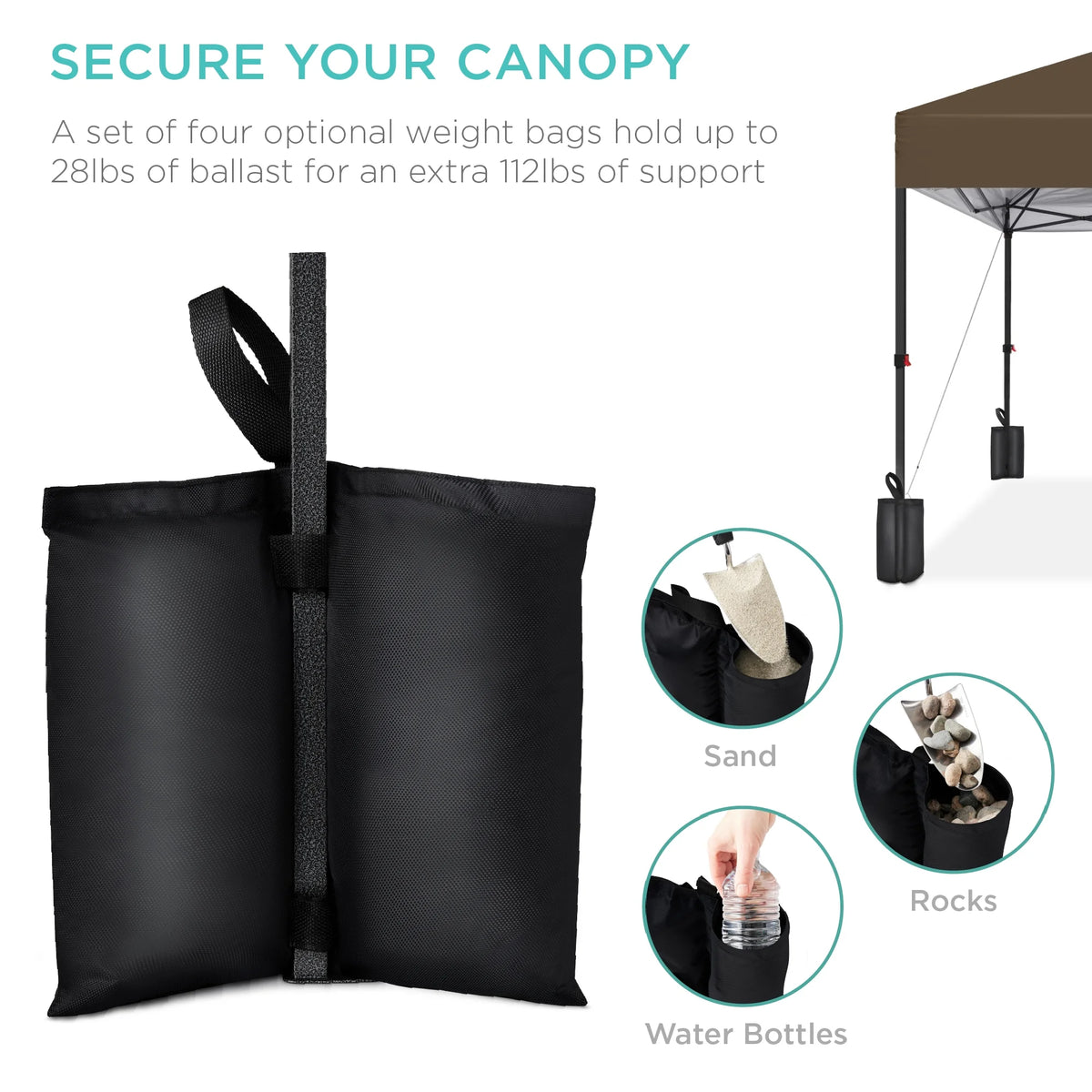 Best Choice Products 12x12ft Easy Setup Pop Up Canopy w/ 1-Button Setup, Wheeled Case, 4 Weight Bags - Navy Blue
