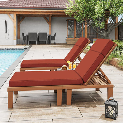 Kimunuk Outdoor Chaise Lounge Cushions set of 2, 80" x 26" x 4" Waterproof Pool Beach Recliner Replacement Cushions with Ties, Navy