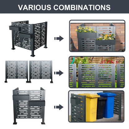 Metal AC Unit Privacy Fence Cover Panel - Outdoor Air Conditioner Hide Fence for Concealing HVAC Units