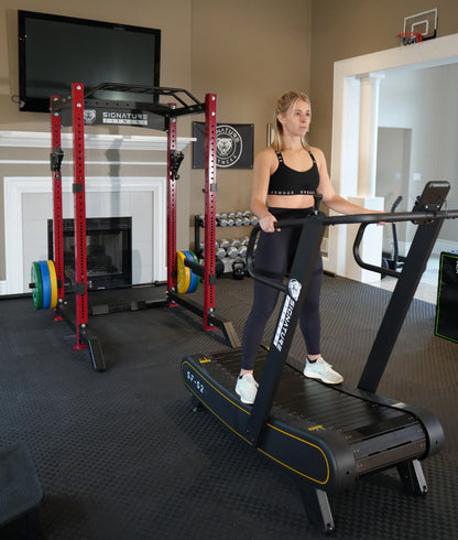 Signature Fitness SF-S2 Sprint Demon - Motorless Curved Sprint Treadmill with Adjustable Levels of Resistance - 300 lb Capacity