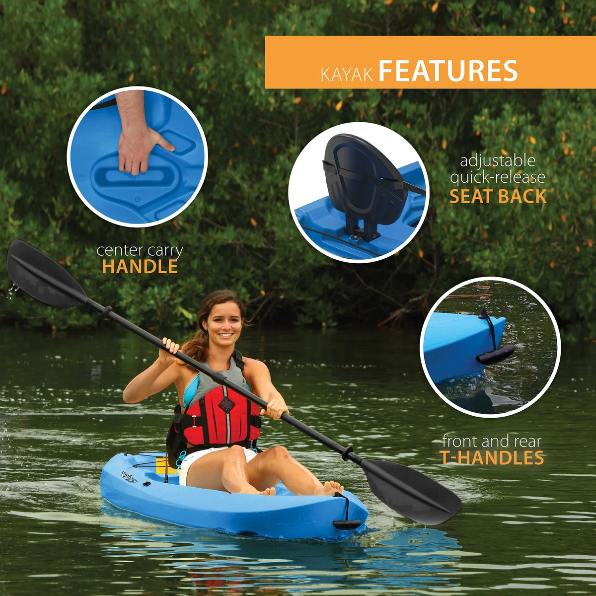 Lifetime Lotus 8 ft Sit-On-Top Kayak, Blue (90112)