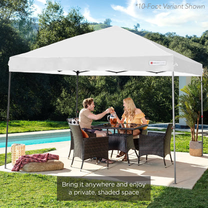 Best Choice Products 12x12ft Easy Setup Pop Up Canopy w/ 1-Button Setup, Wheeled Case, 4 Weight Bags - Navy Blue