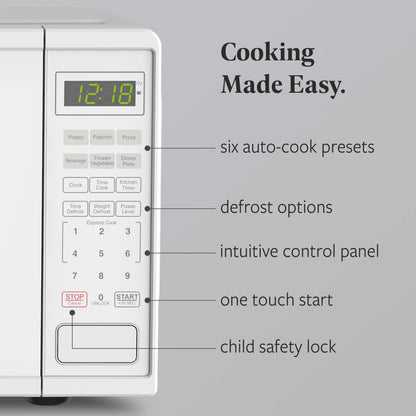 Farberware FMGZ09BKA 0.9 Cu. Ft. Microwave Oven, 900W, Digital Control, LED Display, 6 Cooking Presets, Black