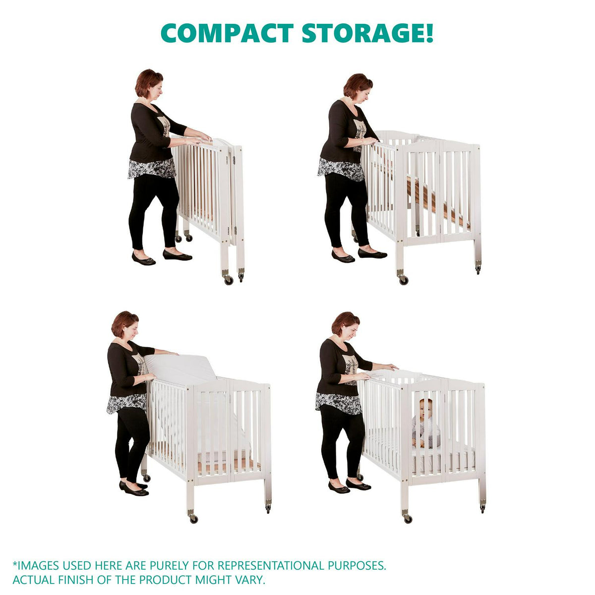 Dream On Me 3-in-1 Portable Crib Gray