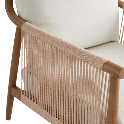 CHITA Modern Accent Chair, Braid Armchair Living Room Chair, Cream