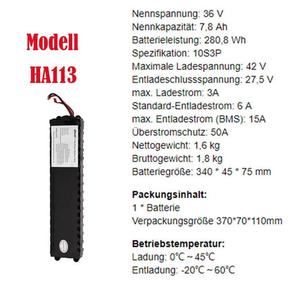 HANIWINNER 36V 7.8ah Battery Pack for Electric Scooter Replacement Battery US