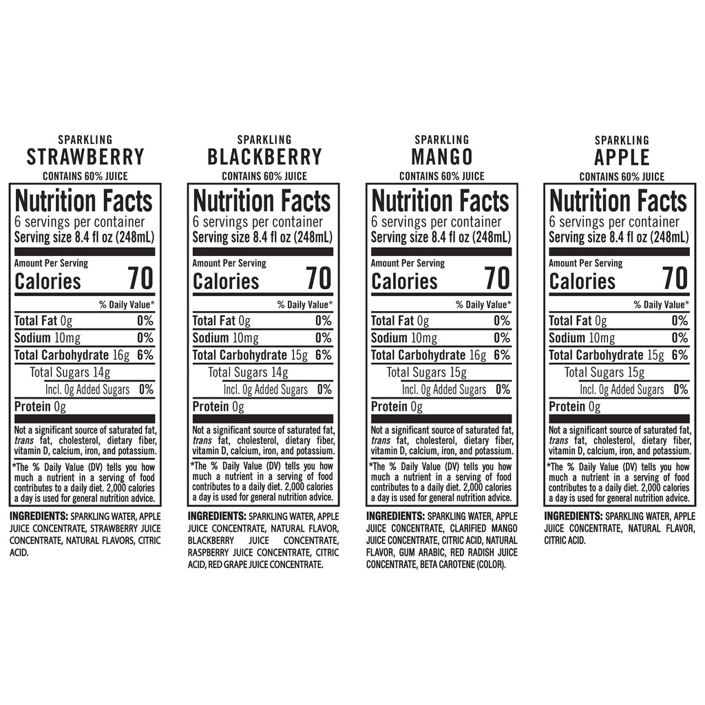 IZZE, Sparkling Juice Beverage, Variety Pack, 8.4 fl oz, 24-Count