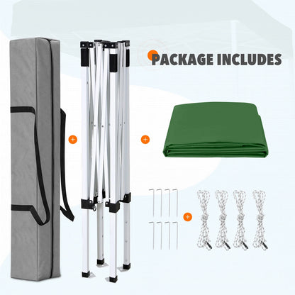 EAGLE PEAK 5x5 Pop Up Canopy Tent Instant Outdoor Canopy Easy Set-up Straight Leg Folding Shelter（Blue）
