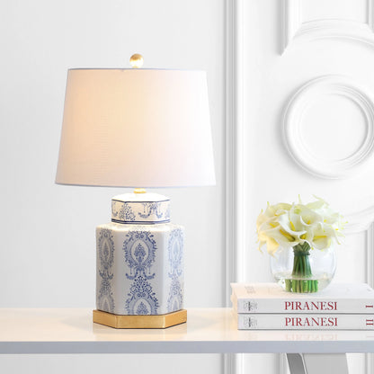 Safavieh Bodin Traditional 23 in. H Table Lamp, Blue/White, Set of 2