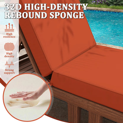 Kimunuk Outdoor Chaise Lounge Cushions set of 2, 80" x 26" x 4" Waterproof Pool Beach Recliner Replacement Cushions with Ties, Navy