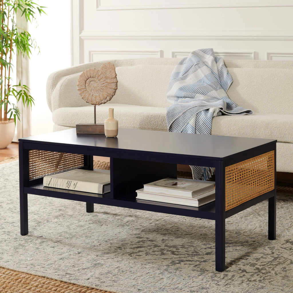 SAFAVIEH Miya Solid 2 Shelf Coffee Table Wood, Natural