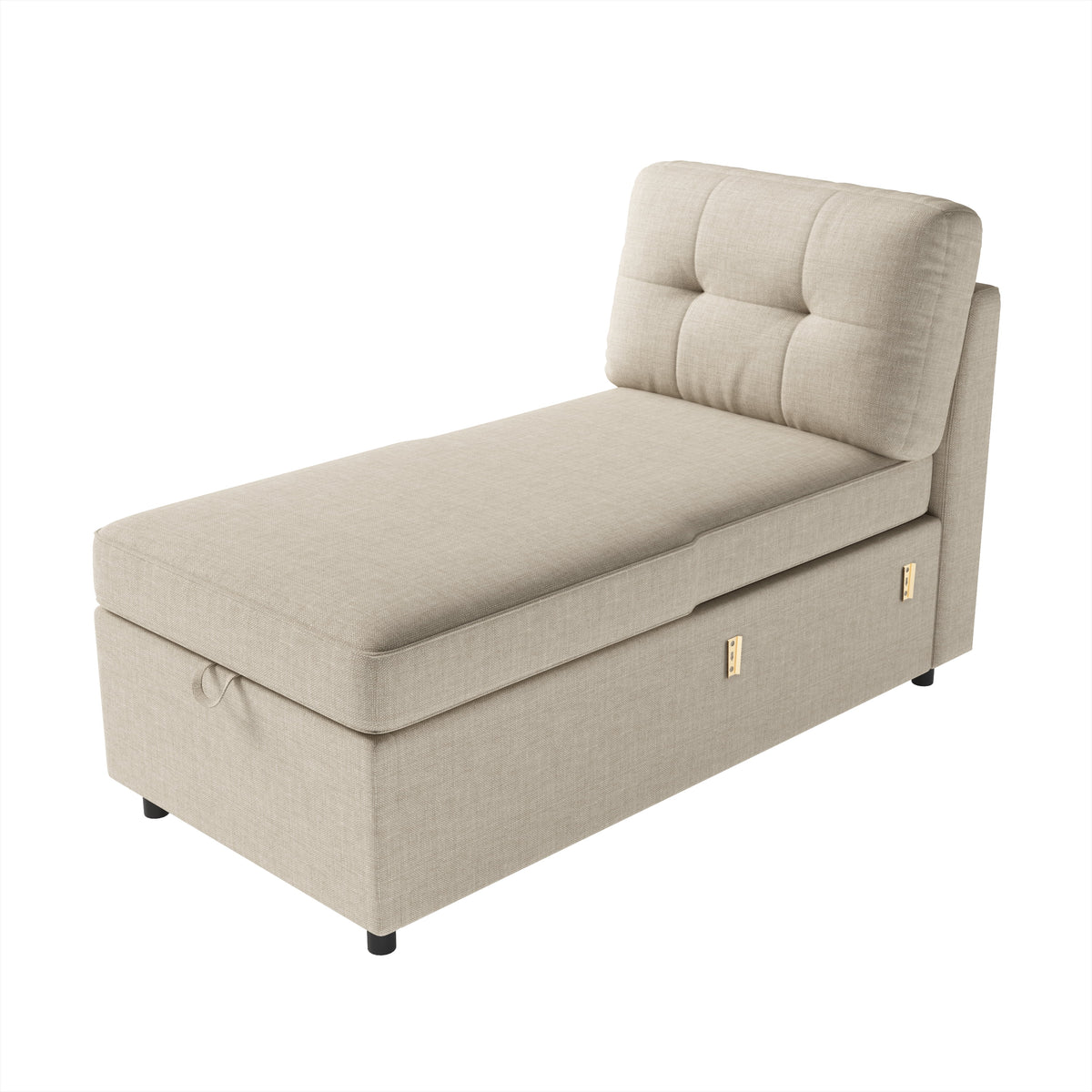 VANACC Sectional Sofa Bed with Storage and Soft Seat ,Reversible Pull Out Couch for Living Room,Beige