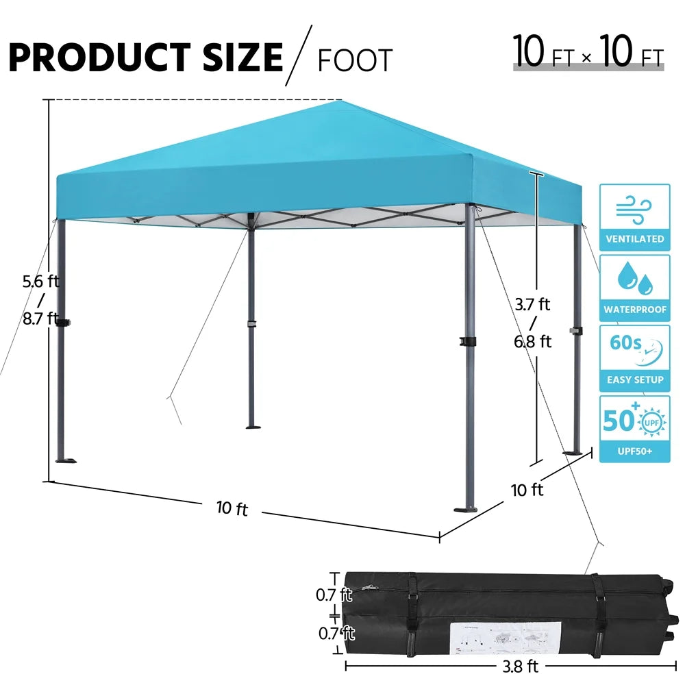 Topeakmart 12x12ft Commercial Pop-up Canopy Tent with Adjustable Height for Outdoor, White