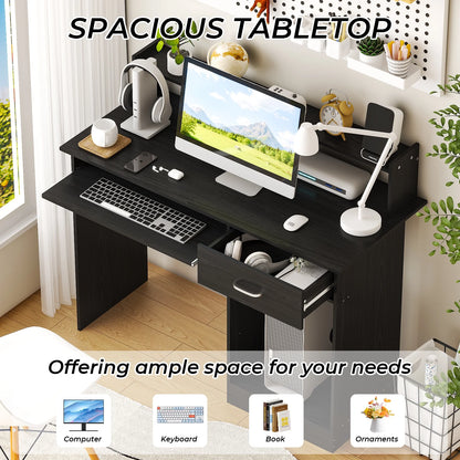 Ktaxon Computer Desk Home Office Workstation Laptop Table Drawer Shelf Furniture White