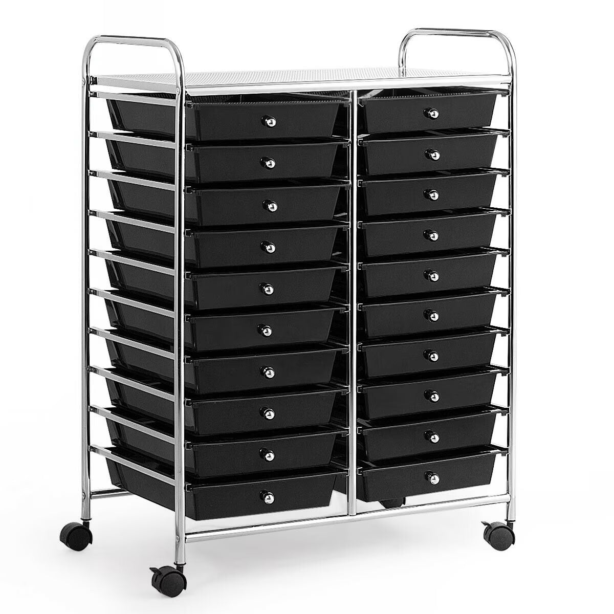 Gymax Office Rolling Cart 20 Storage Drawers Scrapbook Paper Studio Organizer Mutlicolor