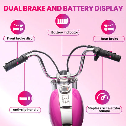 36V Power Ride on Motorcycle for Teen, Kids Electric Motorcycle with Front Wheel suspension, LED Light, Top Speed 13.6 Mph, Electric Dirt Bike for Boys Girls, Oranger