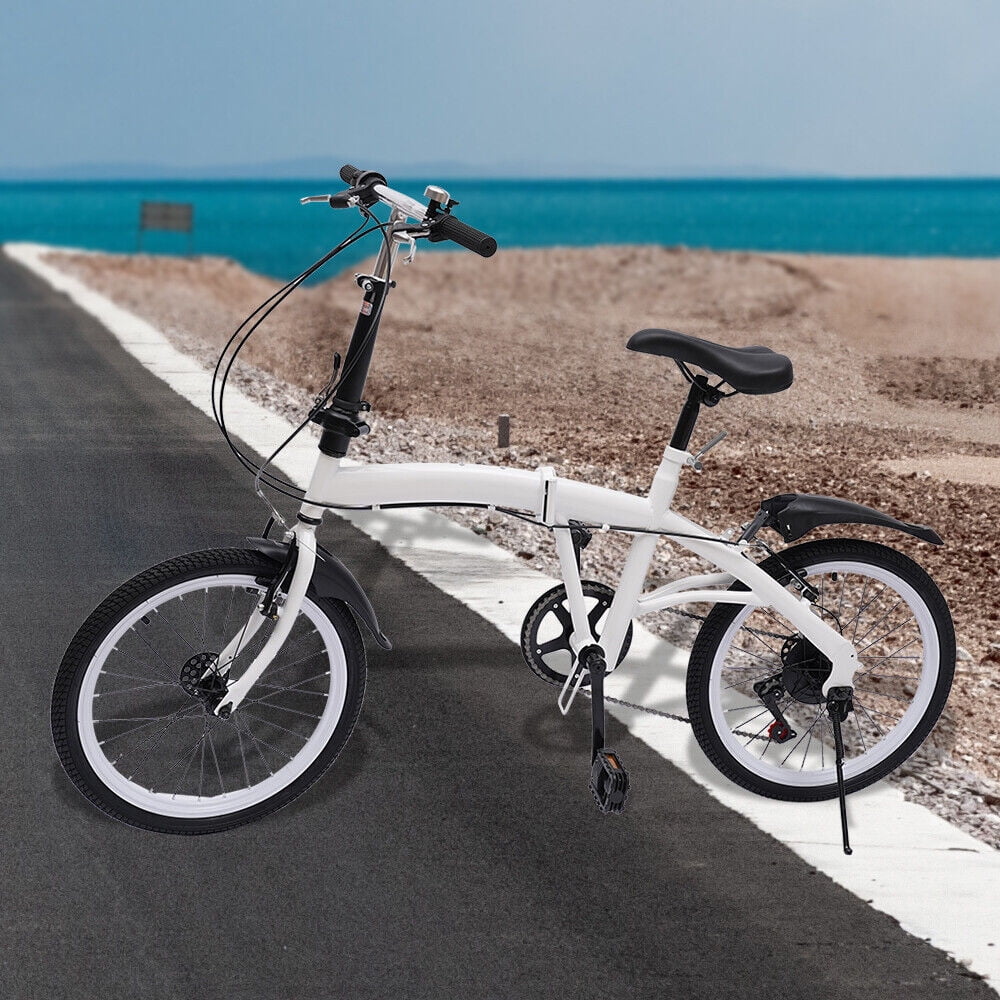 DENEST 20 Inch 7-Speed Bicycle Adult Road Bike Carbon Steel Folding Bike Double V-Brake