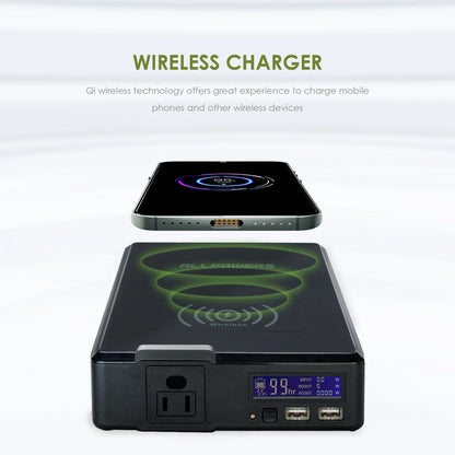ALLPOWERS 200W Portable Power Station, 154Wh Solar Generator with AC Output, Wireless Charger Power Bank Backup Battery for Camping Emergency